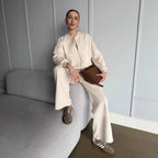 Damen Lässiges Sweatjacken- und Hose-Set mit elastischem Bund R&B