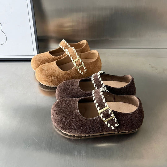 Damen Mokassins mit dekorativer Schnalle und weichem Wildleder R&B