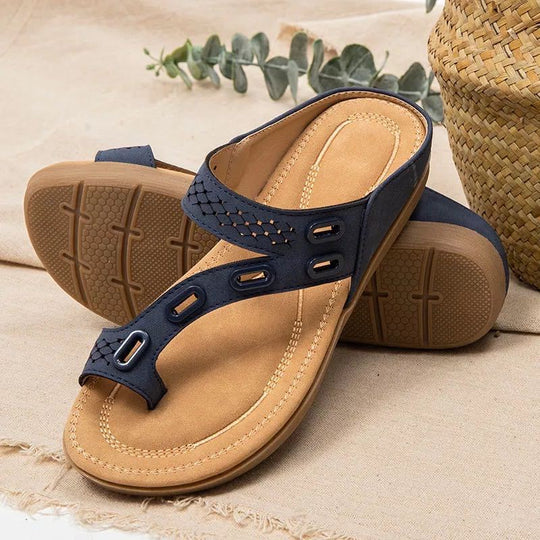 Damen komfortable Zehensandalen mit anatomischer Fußbettgestaltung R&B