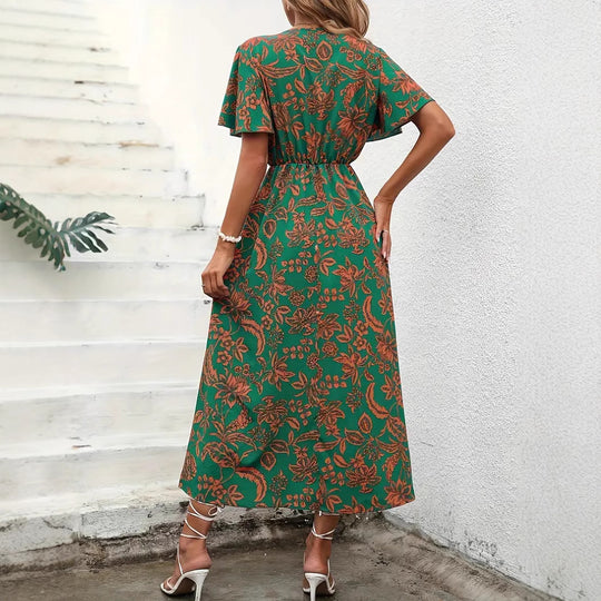 Damen Elegantes Maxikleid mit floralem Print und Taillierung R&B
