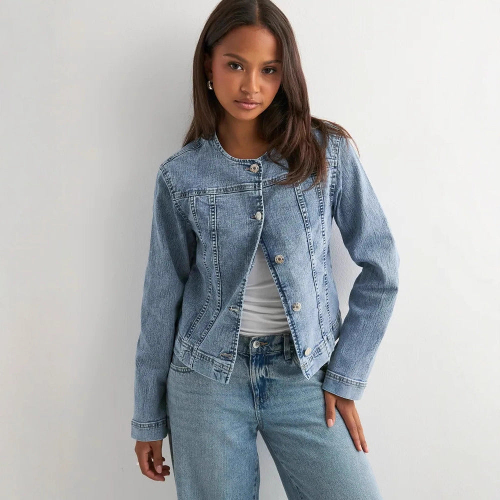 Damen zeitlose Denim-Jacke im modernen Schnitt R&B