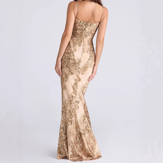 Damen Elegantes Maxikleid mit floralem Design R&B