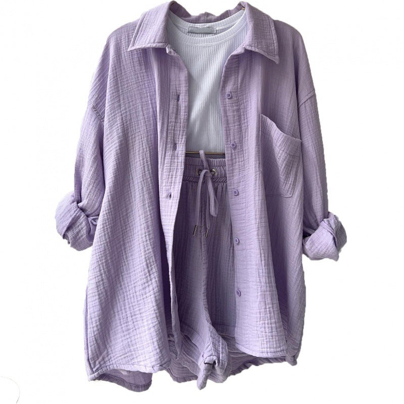 Damen lässige Oversized-Hemdjacke mit Gürtel R&B