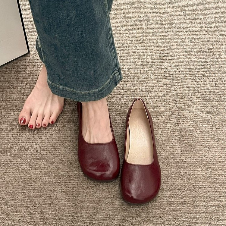 Damen Komfortable Ballerinas mit elegantem, glänzendem Obermaterial