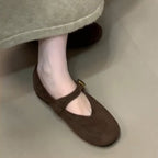 Damen elegante Ballerinas mit modischem Schnallenverschluss R&B