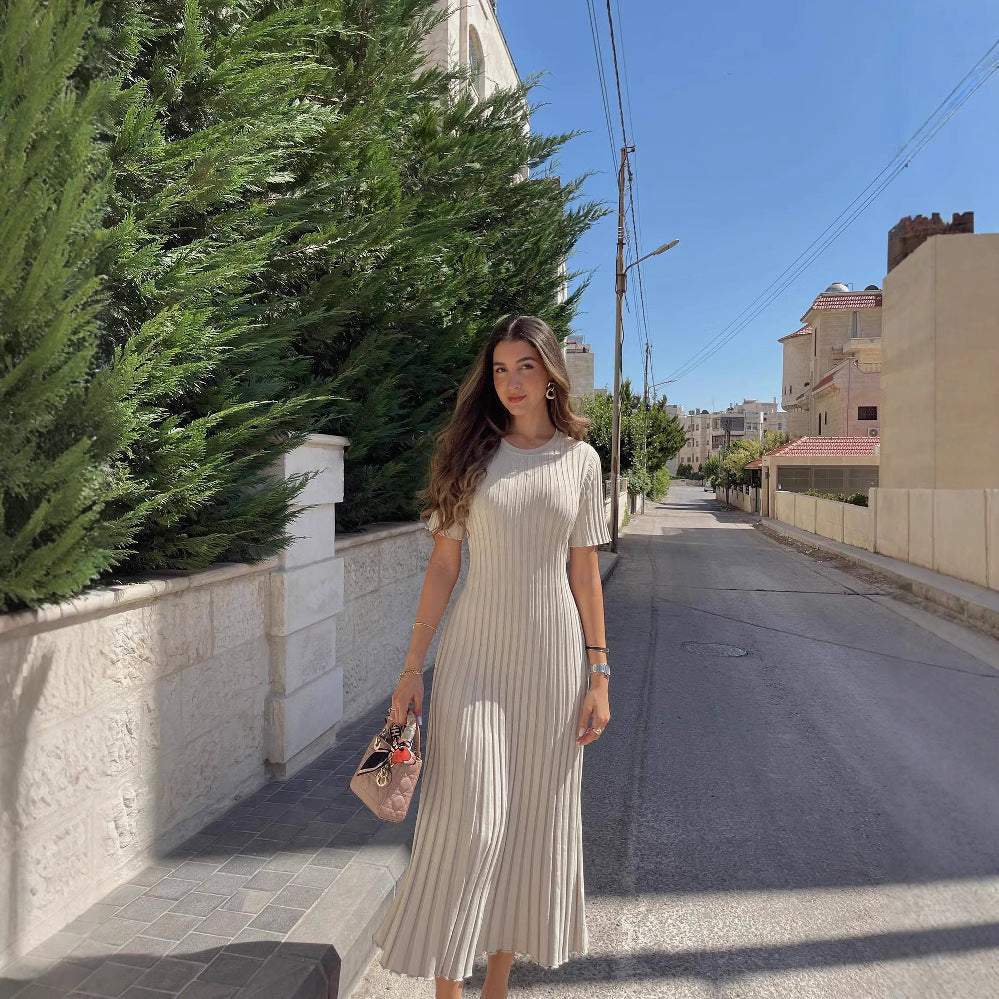 Damen Maxikleid aus feinem Rippenstrick R&B