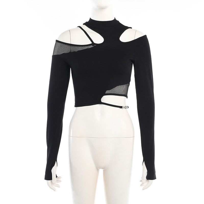 Damen figurbetonte Bluse mit Rüschendetails und Schnürung R&B