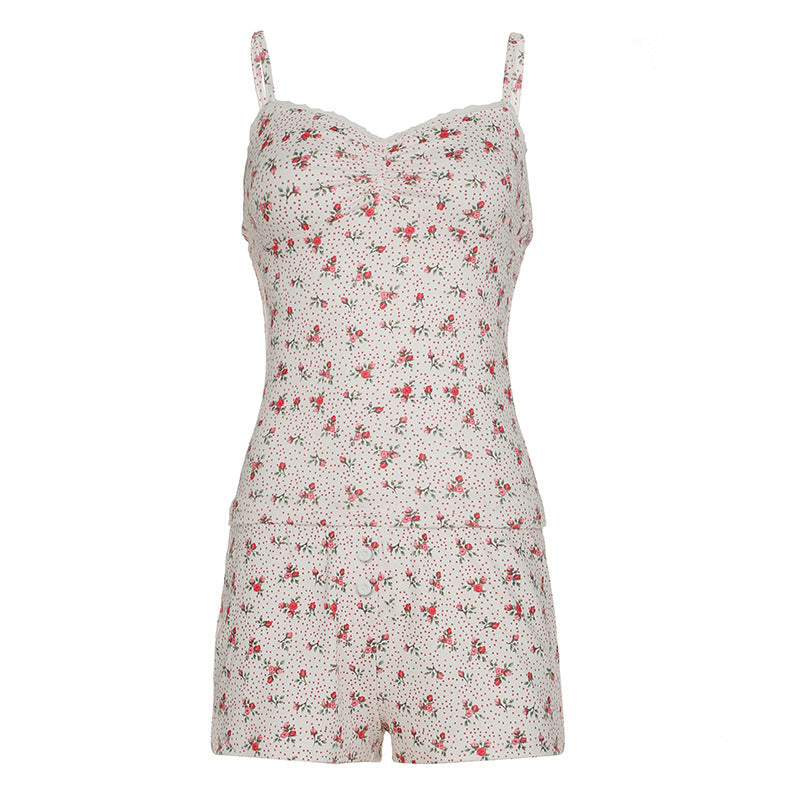 Damen Schlafanzug-Set mit verspieltem Blumenmuster und komfortablem Schnitt R&B