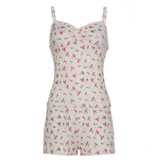 Damen Schlafanzug-Set mit verspieltem Blumenmuster und komfortablem Schnitt R&B