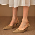 Damen Slingback-Pumps mit spitzem Zehenbereich und rutschfester Sohle R&B