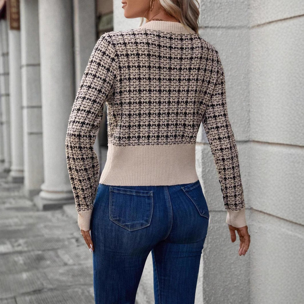 Damen eleganter Cardigan mit strukturiertem Gewebe und dekorativen Knöpfen R&B