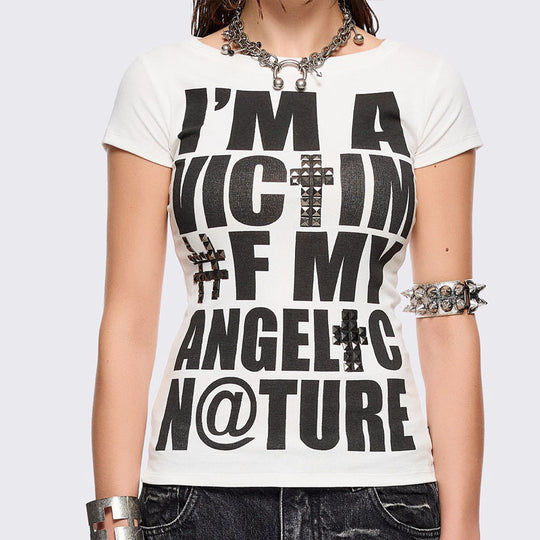 Damen T-Shirt mit kreativem grafischen Aufdruck R&B