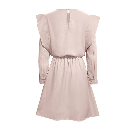 Damen elegantes Minikleid mit tailliertem Schnitt und schulterfreien Puffärmeln R&B