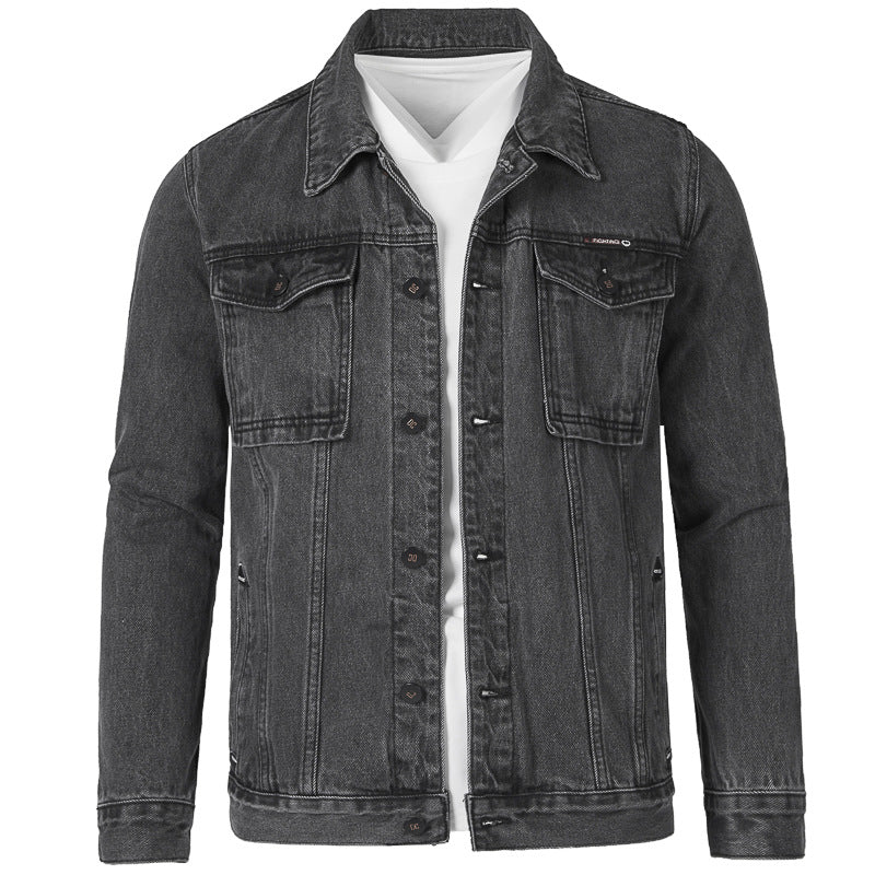 Herren Jeansjacke im modernen Slim-Fit Design mit praktischen Taschen und robusten Nieten R&B
