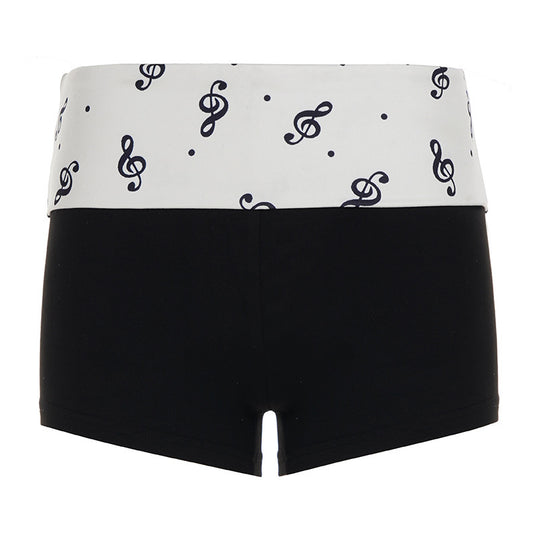 Damen Bade-Shorts mit verspieltem Notenmuster und bequemem Bund R&B