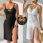 Damen Häkel-Strandkleid mit floralem Design R&B