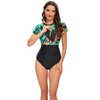 Damen Sportlicher Einteiler mit Rüschendetails und hohem Taillenbund R&B