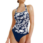 Damen Tankini mit floralem Design und hohem Schnitt R&B