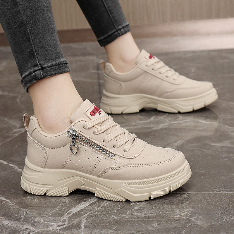 Damen Sportliche Chunky Sneakers mit Reißverschluss und rutschfester Sohle R&B