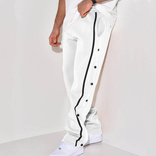 Herren Sportliche Jogginghose mit Druckknopf-Detail und seitlichen Taschen R&B