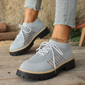 Damen Bequeme Sneaker mit atmungsaktivem Strickdesign und robustem Profil