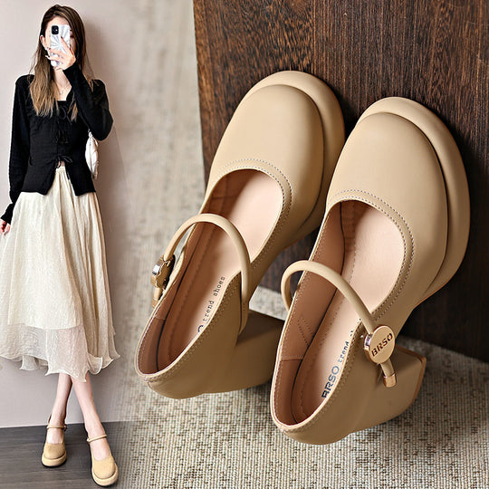 Damen Mary Jane Schuhe mit komfortablem Blockabsatz R&B