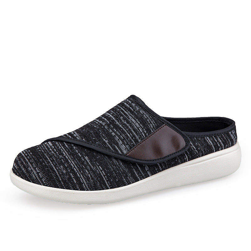 Herren nan orthopädischer Pantoffel mit verstellbarem Klettverschluss, atmungsaktivem Mesh und stoßdämpfender Schaumstoffsohle R&B