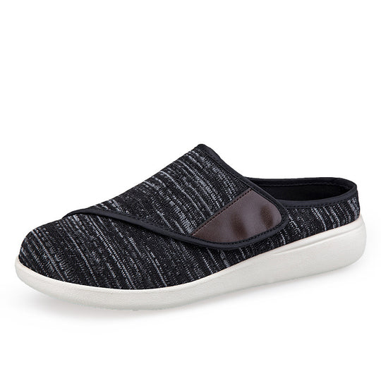 Herren nan orthopädischer Pantoffel mit verstellbarem Klettverschluss, atmungsaktivem Mesh und stoßdämpfender Schaumstoffsohle R&B