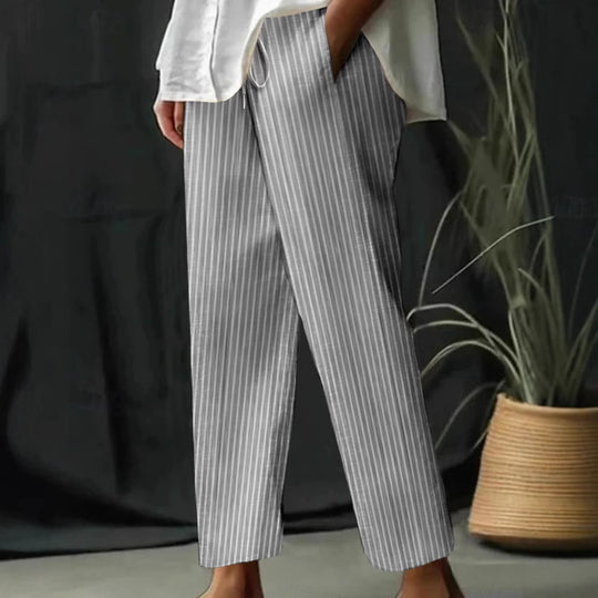 Damen Freizeithose mit gestreiftem Design und komfortablem Bund R&B