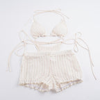Damen Triangel-Bikini-Set mit verstellbaren Trägern und Rüschendetails R&B