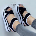 Damen Plateau-Sandalen mit verstellbaren Riemen und gepolstertem Fußbett R&B