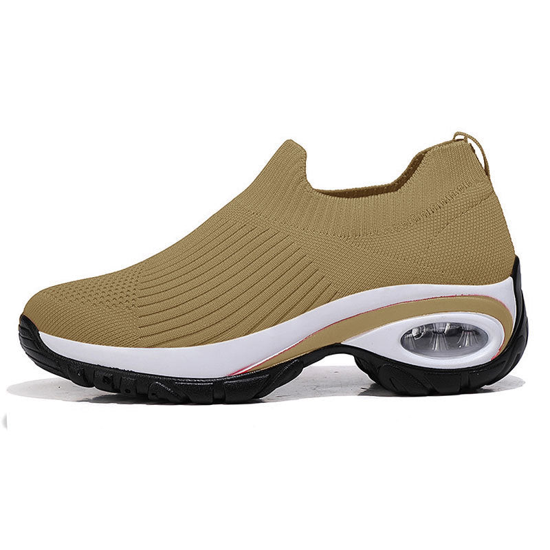 Damen Komfortable Slip-On Sneakers mit atmungsaktiver Strickoberfläche R&B