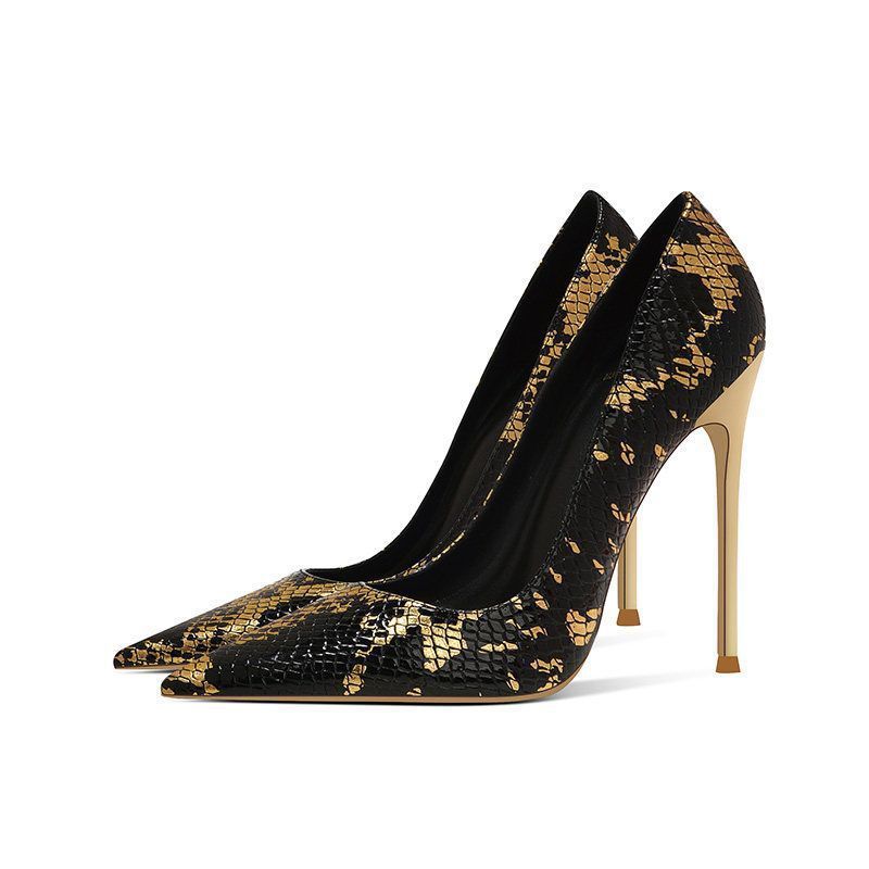 Damen spitzen Stiletto-Pumps mit Schlangenleder-Design R&B
