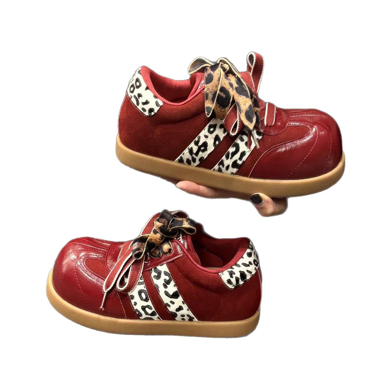 Damen Sportliche Sneakers mit modischem Animalprint und innovativem Schnürsystem R&B