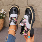 Damen Elegante Schnürschuhe mit floralem Design R&B