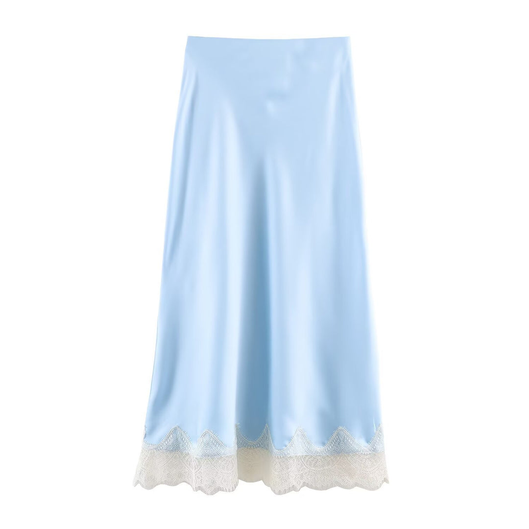 Damen elegantes Nachthemd mit zarter Spitzenverzierung R&B