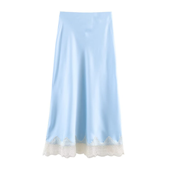 Damen elegantes Nachthemd mit zarter Spitzenverzierung R&B