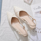 Damen elegante Slingback-Pumps mit modischer spitz zulaufender Form und praktischem Blockabsatz EB