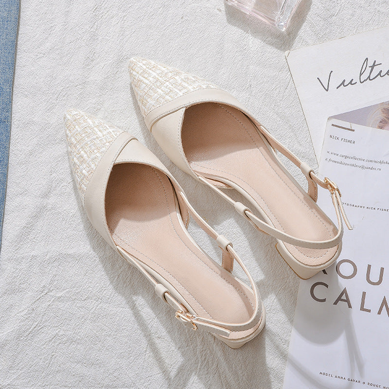 Damen elegante Slingback-Pumps mit modischer spitz zulaufender Form und praktischem Blockabsatz EB