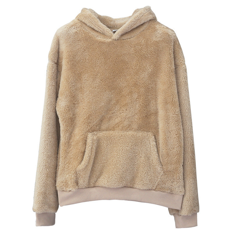 Damen Kuscheliger Hoodie mit hohem Kragen R&B