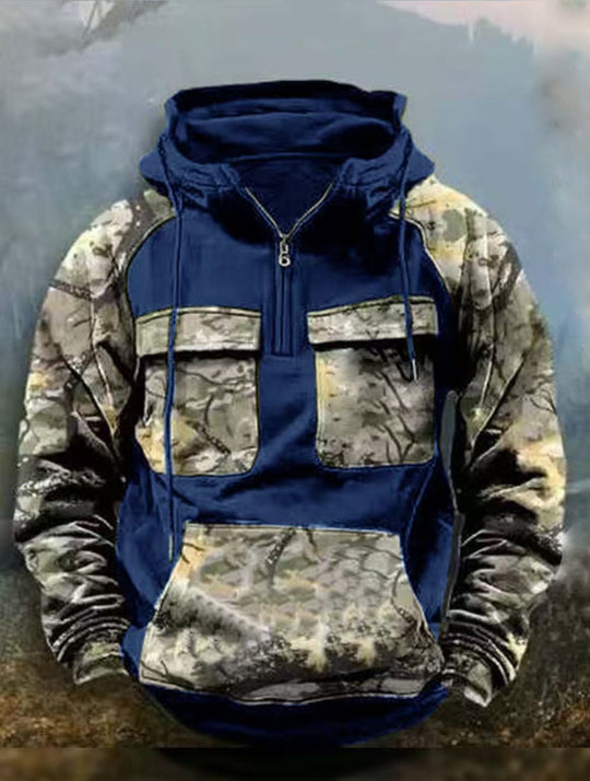 Herren Camouflage Funktionskapuzenpullover R&B