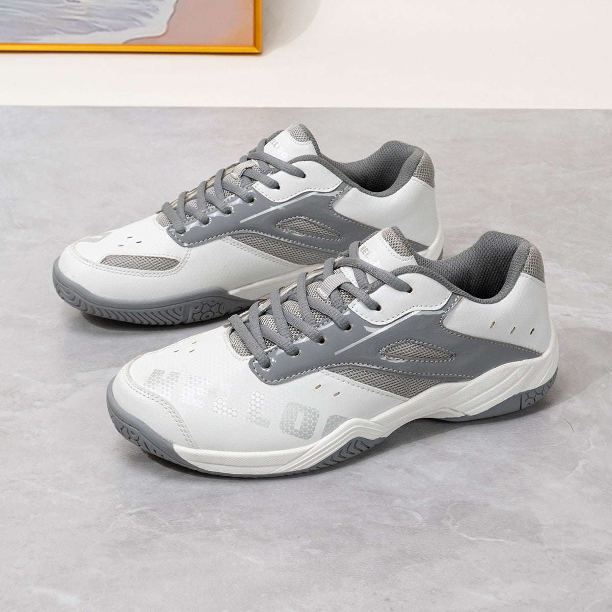 Unisex nan leichte atmungsaktive Indoor-Tennisschuhe mit stoßdämpfender Gummisohle R&B