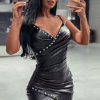 Damen figurbetontes Kleid mit dekorativen Druckknöpfen R&B