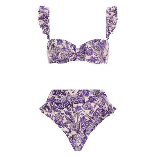Damen Bikiniset mit schickem Wickelrock und verspieltem Rüschendesign R&B