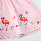Mädchen Sommerkleid mit floralem Design und verspielten Flamingo-Applikationen R&B