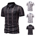 Herren Poloshirt mit einzigartigem grafischen Muster und modernem Kragen