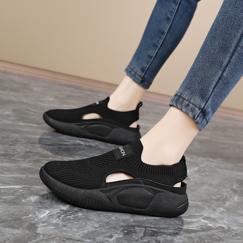 Damen Bequeme Slip-On Sneakers mit atmungsaktiver Mesh-Oberfläche und flexibler Sohle R&B