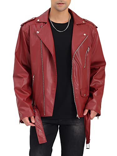 Herren Biker-Lederjacke mit asymmetrischem Reißverschluss