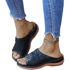 Damen Komfortable Clogs mit floralen Applikationen und anatomischem Fußbett R&B