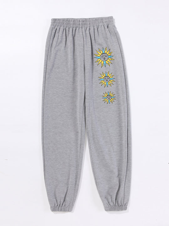 Damen Freizeithose mit buntem Grafikdesign R&B
